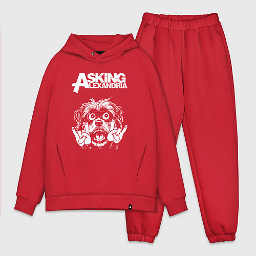 Мужской костюм оверсайз Asking Alexandria rock dog / Красный – фото 1
