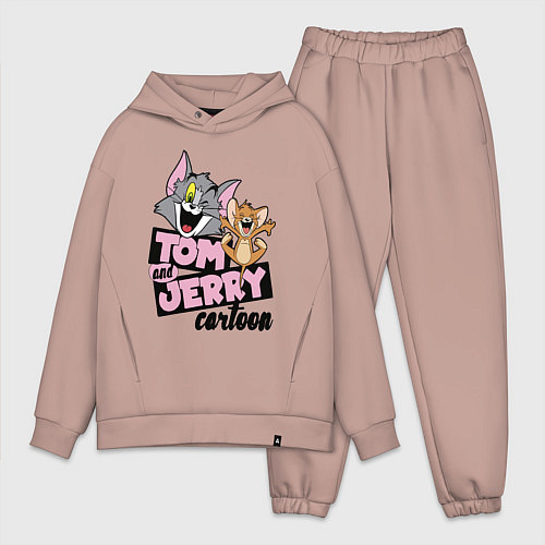 Мужской костюм оверсайз Tom and Jerry / Пыльно-розовый – фото 1