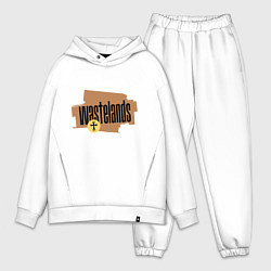 Мужской костюм оверсайз Ржавые полосы, цвет: белый