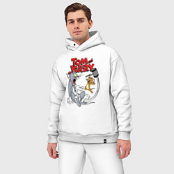 Мужской костюм оверсайз Том и Джерри - кувалда, цвет: белый — фото 2