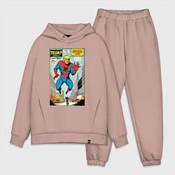 Мужской костюм оверсайз Spider-Trump - ai art fantasy, цвет: пыльно-розовый