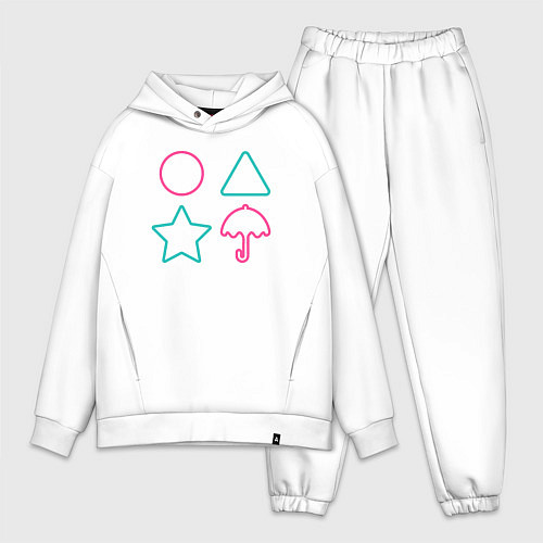 Мужской костюм оверсайз Игра в символы / Белый – фото 1