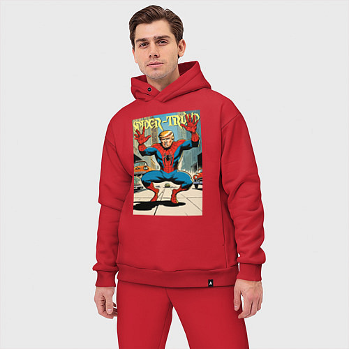 Мужской костюм оверсайз Spider-Trump in New York / Красный – фото 3