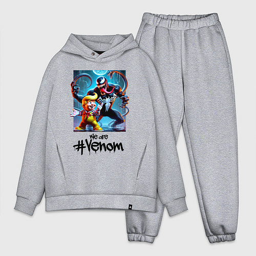 Мужской костюм оверсайз Donald Trump and Venom - meme / Меланж – фото 1