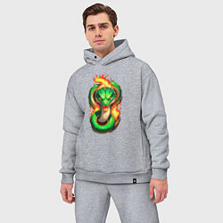 Мужской костюм оверсайз Знак змеи, цвет: меланж — фото 2