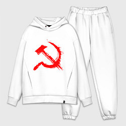 Мужской костюм оверсайз Sickle and hammer red paint, цвет: белый