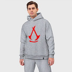 Мужской костюм оверсайз Assassins creed - shadows logotype, цвет: меланж — фото 2