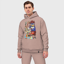 Мужской костюм оверсайз Flapjack - rainbow, цвет: пыльно-розовый — фото 2