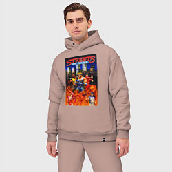 Мужской костюм оверсайз Streets of rage - bare knuckle, цвет: пыльно-розовый — фото 2