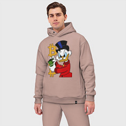 Мужской костюм оверсайз Duck tales - Scrooge bitcoin, цвет: пыльно-розовый — фото 2