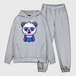 Мужской костюм оверсайз Панда с книгой, цвет: меланж