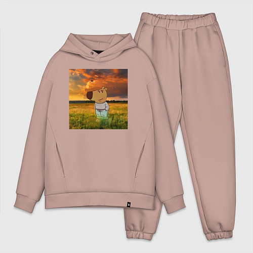 Мужской костюм оверсайз Чисто чилловый парень / Пыльно-розовый – фото 1