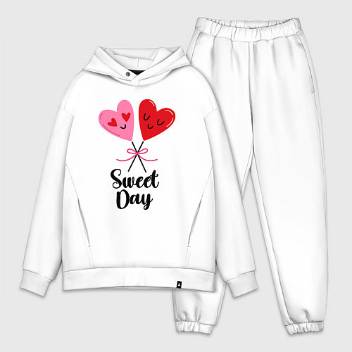 Мужской костюм оверсайз Сладкий день / Белый – фото 1