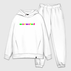 Мужской костюм оверсайз Marmelad - надпись разноцветная, цвет: белый