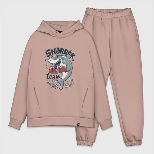 Мужской костюм оверсайз Shark team / Пыльно-розовый – фото 1