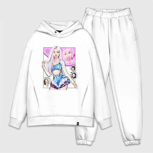 Мужской костюм оверсайз Blackpink - Rose / Белый – фото 1