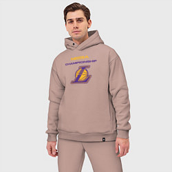 Мужской костюм оверсайз Lakers championship, цвет: пыльно-розовый — фото 2