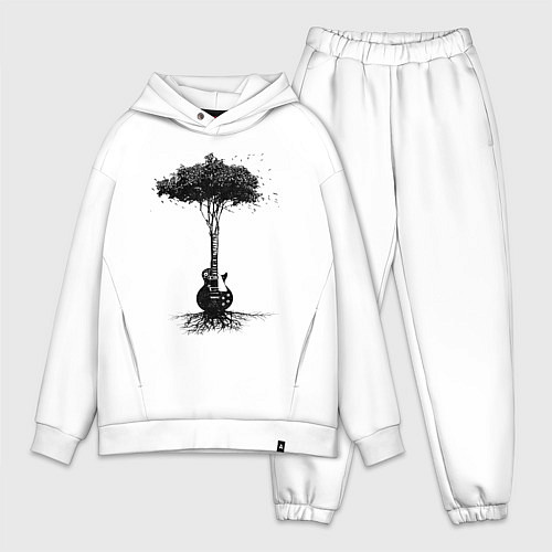 Мужской костюм оверсайз Гитарное дерево / Белый – фото 1