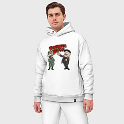 Мужской костюм оверсайз Падение царизма, цвет: белый — фото 2