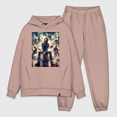 Мужской костюм оверсайз Rolling Stones - Mick Jagger / Пыльно-розовый – фото 1