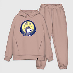 Мужской костюм оверсайз Moon wolf, цвет: пыльно-розовый