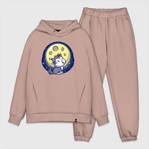 Мужской костюм оверсайз Moon wolf / Пыльно-розовый – фото 1