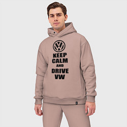 Мужской костюм оверсайз Keep Calm & Drive VW, цвет: пыльно-розовый — фото 2