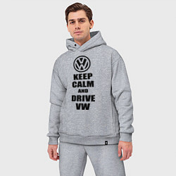 Мужской костюм оверсайз Keep Calm & Drive VW, цвет: меланж — фото 2