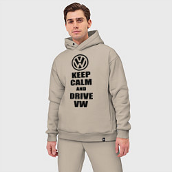 Мужской костюм оверсайз Keep Calm & Drive VW, цвет: миндальный — фото 2