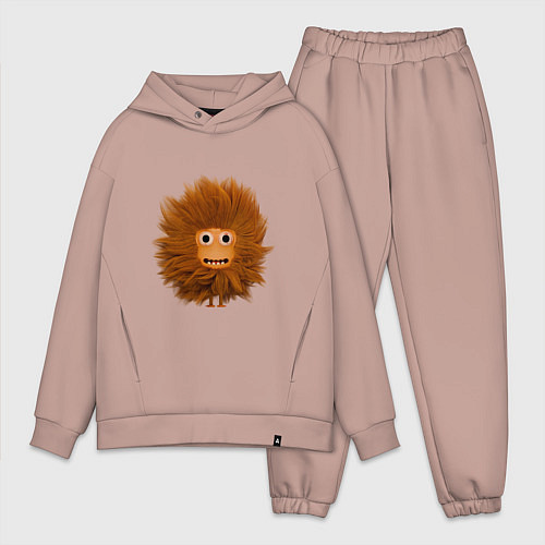 Мужской костюм оверсайз Funny cartoon monster / Пыльно-розовый – фото 1