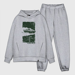 Мужской костюм оверсайз Спорткар в гранж стиле, цвет: меланж