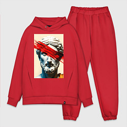 Мужской костюм оверсайз Штрих на античной статуе, цвет: красный