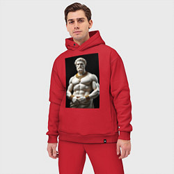 Мужской костюм оверсайз Античный герой с цепочкой, цвет: красный — фото 2