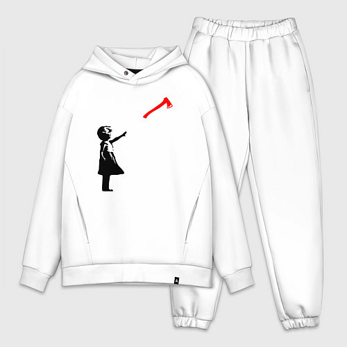 Мужской костюм оверсайз Девочка и топор / Белый – фото 1