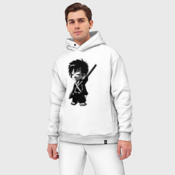 Мужской костюм оверсайз Маленький воин-самурай, цвет: белый — фото 2