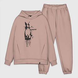 Мужской костюм оверсайз Banksy bunny, цвет: пыльно-розовый