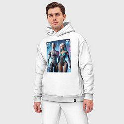 Мужской костюм оверсайз Barbie and Ken - cyber fantasy, цвет: белый — фото 2