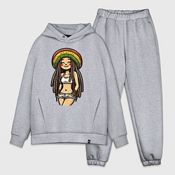 Мужской костюм оверсайз Smile jamaica girl, цвет: меланж