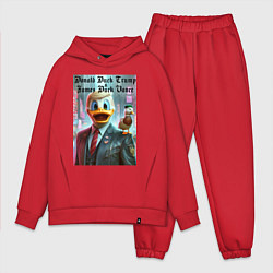 Мужской костюм оверсайз Donald Duck Trump and James Duck Vance, цвет: красный