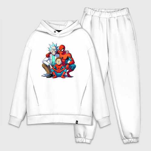 Мужской костюм оверсайз Spider-Man is Rick and Mortys friend / Белый – фото 1