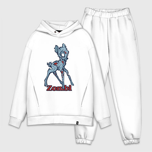 Мужской костюм оверсайз Оленёнок зомби / Белый – фото 1
