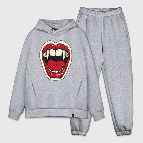 Мужской костюм оверсайз Клыки вампира / Меланж – фото 1