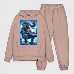 Мужской костюм оверсайз Слоняра киберспортсмен - киберпанк, цвет: пыльно-розовый