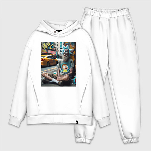 Мужской костюм оверсайз Rick Sanchez is a hippie from New York / Белый – фото 1