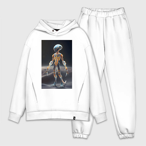 Мужской костюм оверсайз Полупрозрачный инопланетянин / Белый – фото 1