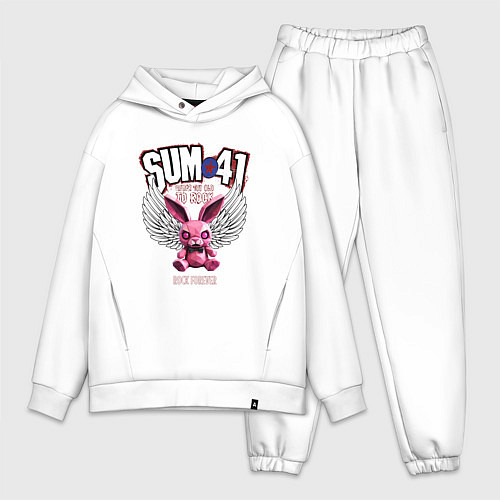 Мужской костюм оверсайз Sum 41 розовый кролик / Белый – фото 1