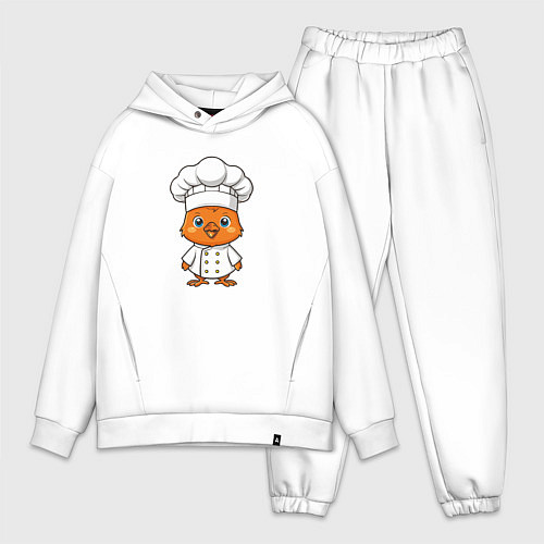 Мужской костюм оверсайз Цыплёнок повар / Белый – фото 1
