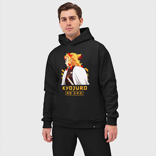 Мужской костюм оверсайз Клинок рассекающий демонов Kyoujurou профиль / Черный – фото 3