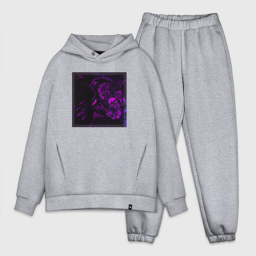 Мужской костюм оверсайз Самурай неоновый киборг / Меланж – фото 1