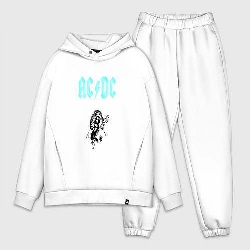 Мужской костюм оверсайз AcDc Angus Young / Белый – фото 1
